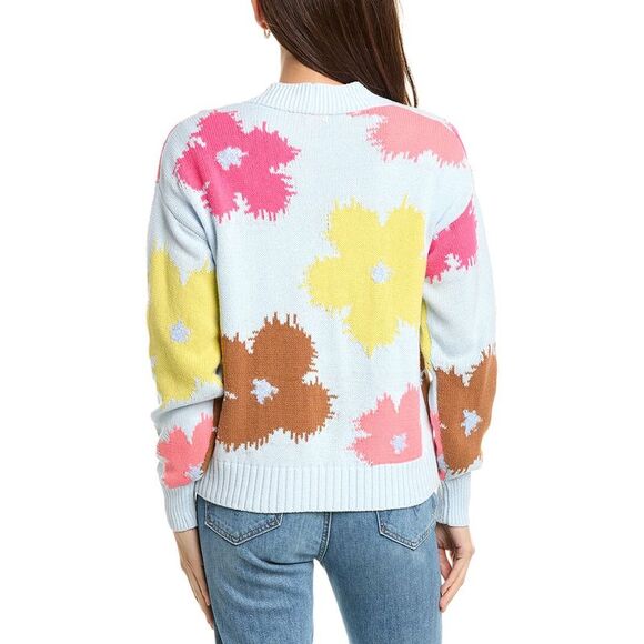 Lisa Todd Womens  Lazy Daisy Cardigan, Blue - Picture 2 of 3